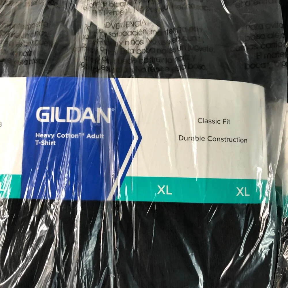 Gildan Mens Heavy Cotton (LOT Of 4) Black XL Plain Adult T-Shirt Tee G5000 Bulk - Picture 4 of 5